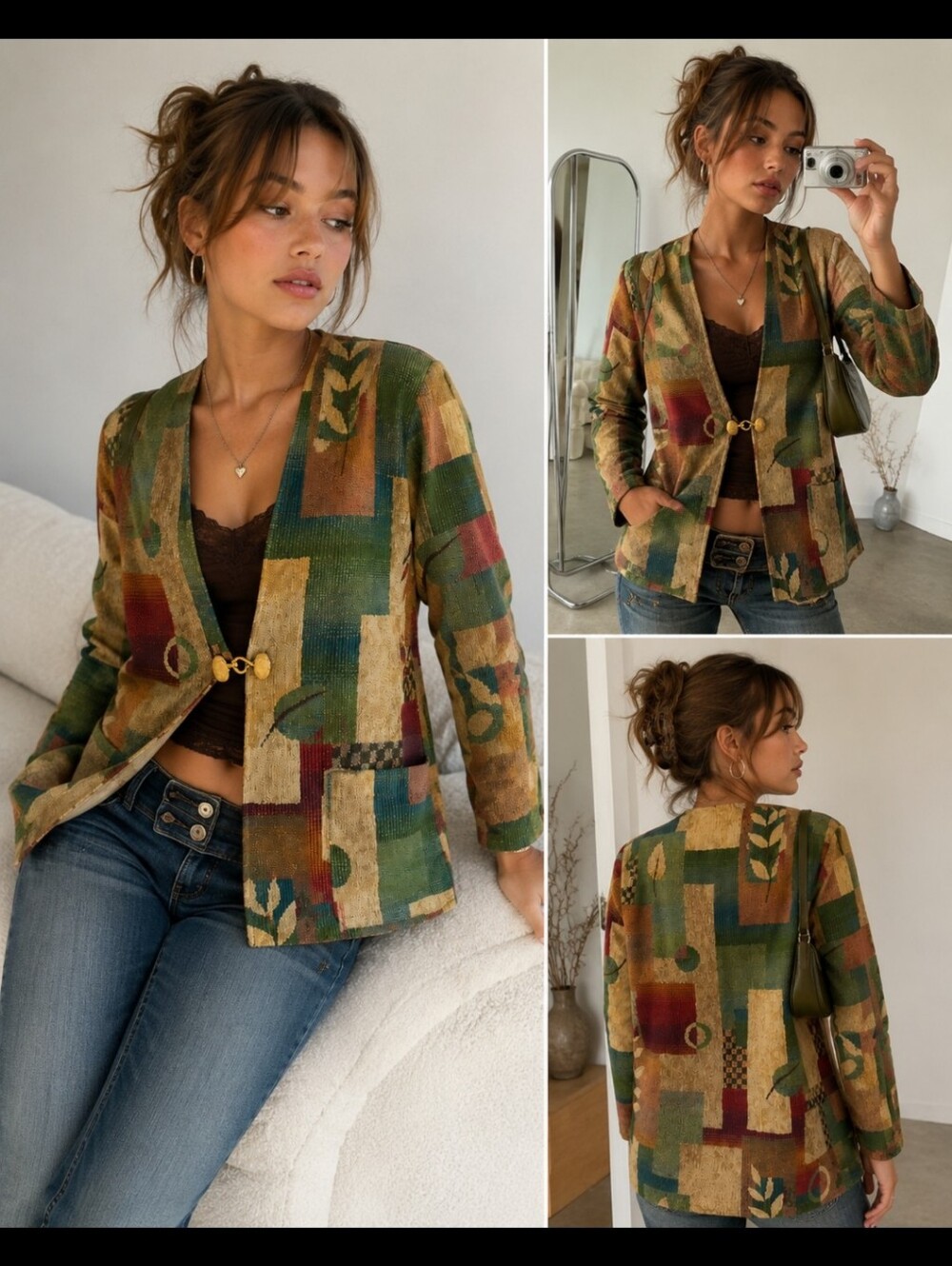 Vintage Judy Jannou Designs Canadian Tapestry Jacket 1980s Y2k Size Medium